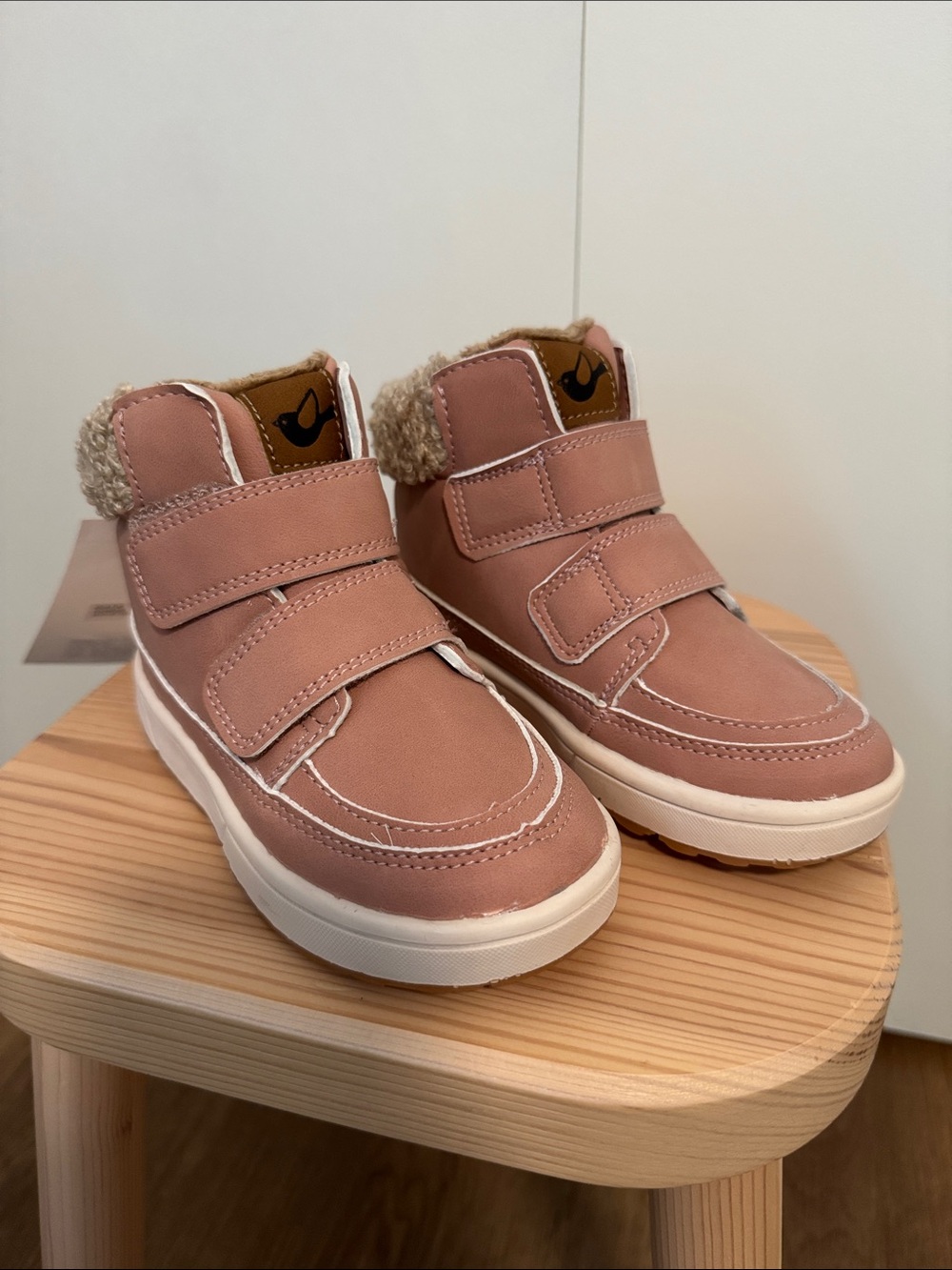 H&M Pink Plush-Lined Velcro Kids Boots